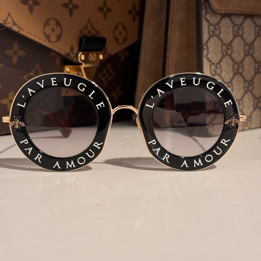 gucci acetate round sunglasses